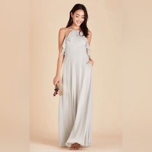 Birdy Grey Jules Chiffon Dove Gray Bridesmaid Maxi Dress